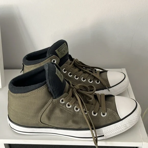 Men’s Chuck Taylor Olive Green Converse High Top Shoes - Picture 3 of 8